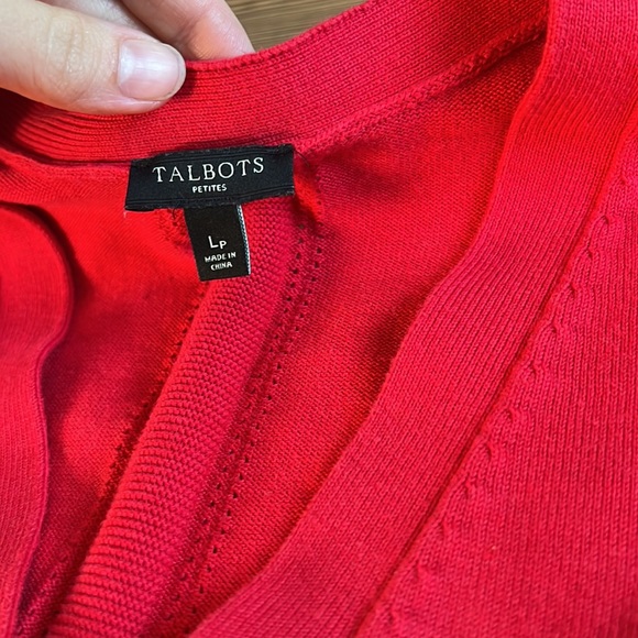 Talbots Petites Red Button Cardigan Sweater Size Large - Picture 3 of 5